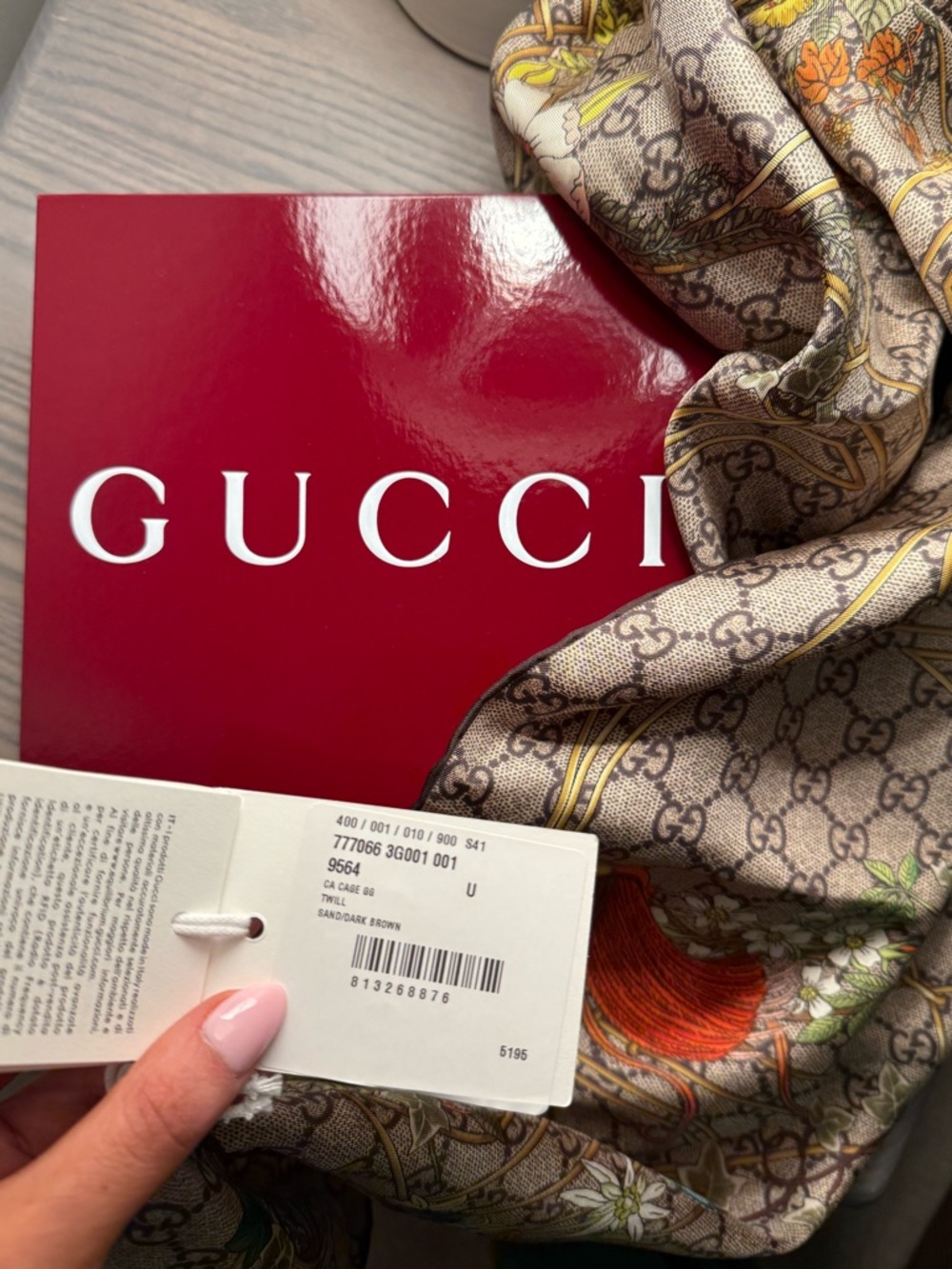 NWT Gucci Silk Twill Scarf - Picture 3 of 6